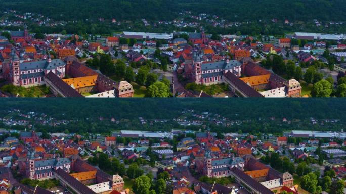 老城镇和修道院在巴伐利亚的Aeriel视图