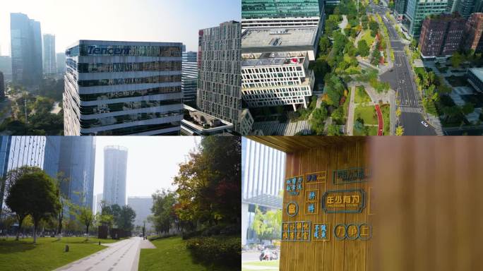 成都高新区高楼建筑 公园