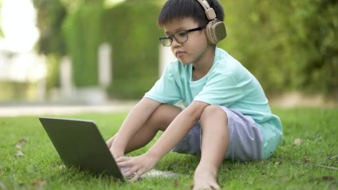 亚洲孩子学习在线学习。新常态的概念研究与检疫