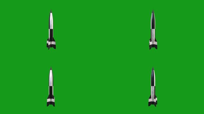 旋转火箭绿屏运动图形