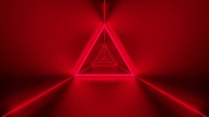 红色三角光VJ循环3D渲染