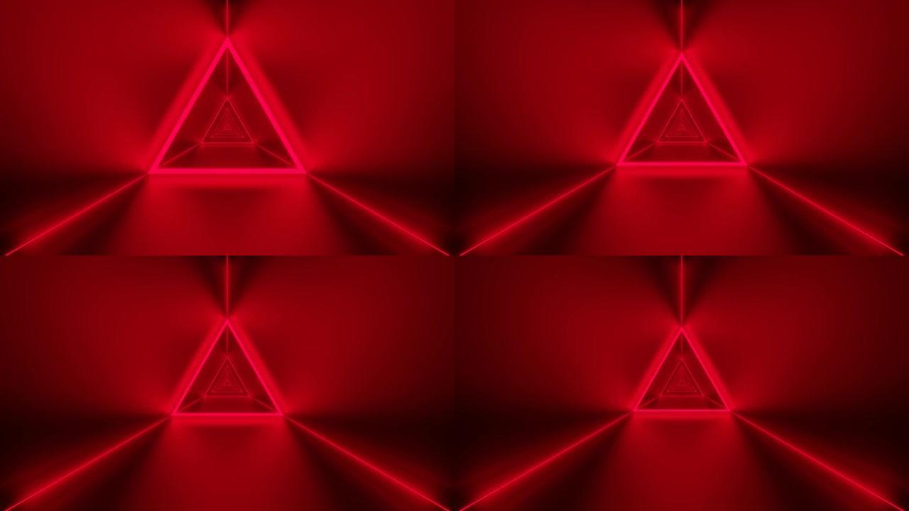 红色三角光VJ循环3D渲染