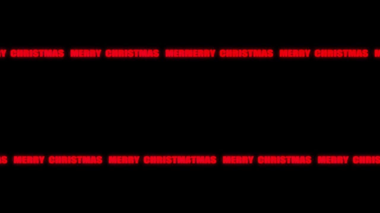 动画圣诞字体圣诞快乐。旋转圣诞快乐背景。圣诞节卡片动画。