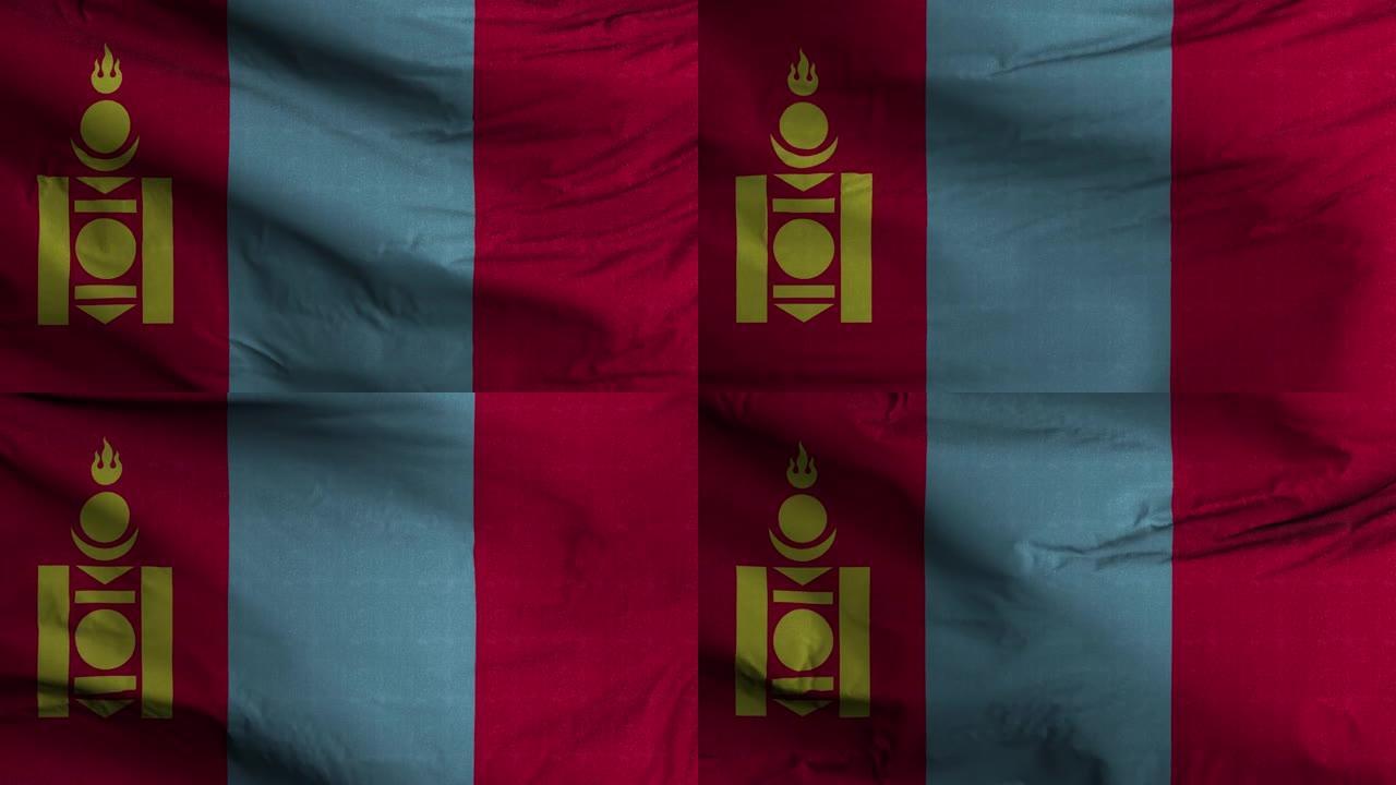 蒙古旗帜纹理波浪背景4K