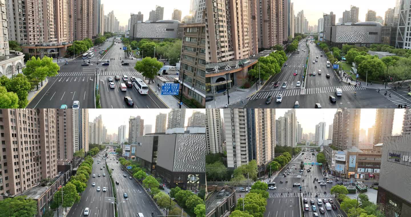 5K原素材-航拍上海徐家汇路、马当路商圈