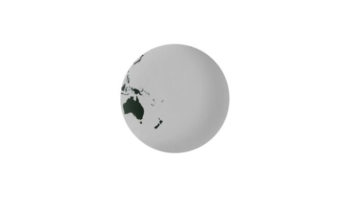 旋转地球孤立在白色上。地球动画。平面设计-股票视频4K