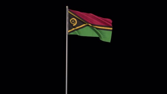 瓦努阿图旗帜阿尔法频道，4k视频是透明的，