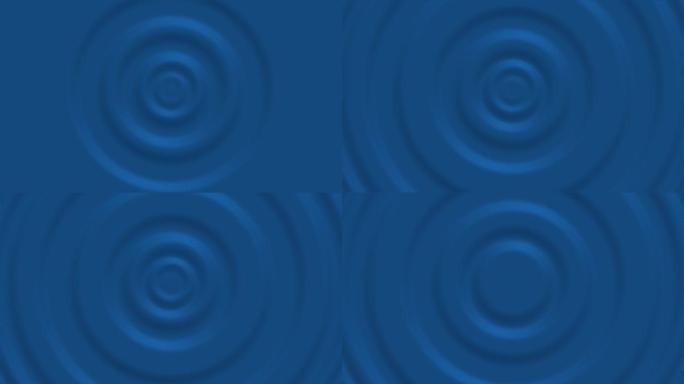 液体波纹的蓝色抽象图案的3d渲染。无缝循环动画