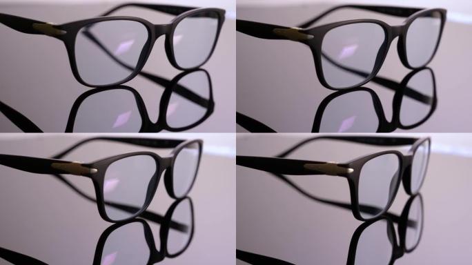 蓝光阻挡眼镜。黑框眼镜，用于过滤来自计算机的蓝光。预防计算机视觉综合症。眼睛保护。邻苯二甲论概念