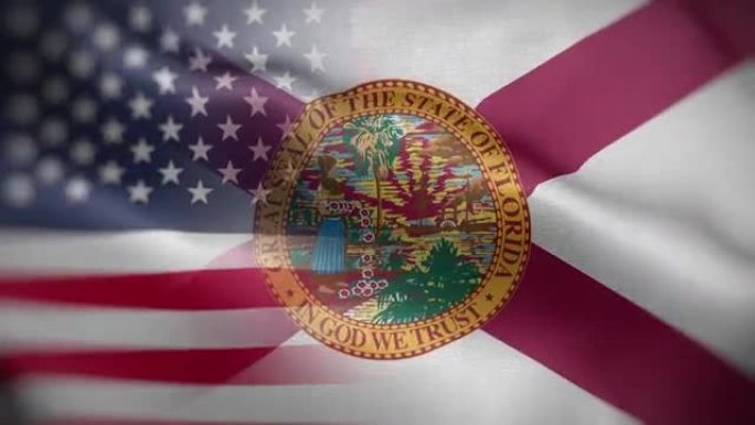 佛罗里达州美国混合旗面高清