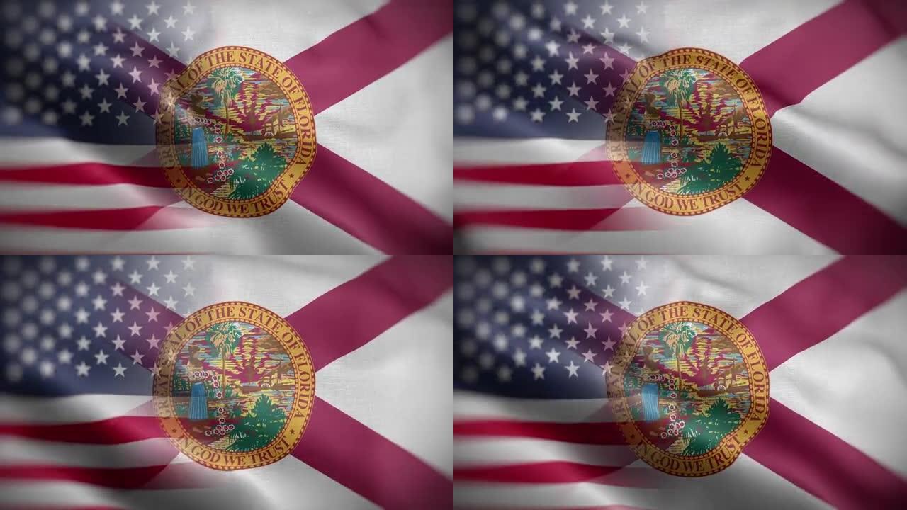 佛罗里达州美国混合旗面高清