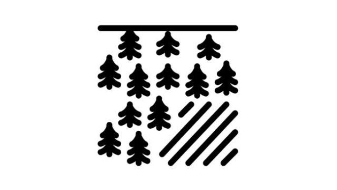 林业伐木工人图标动画
