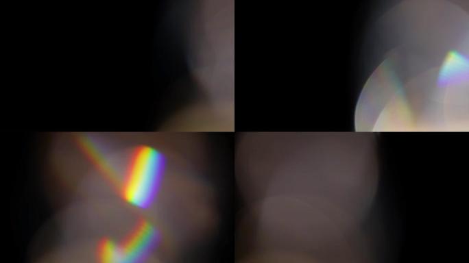 光泄漏项目的4k镜头，光学辉光透镜光斑bokeh过渡覆盖背景