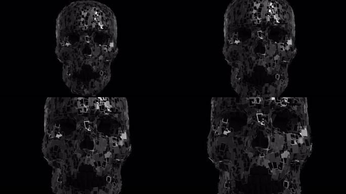 互联网控制着我们的生活。形成头骨形状的智能手机和平板电脑