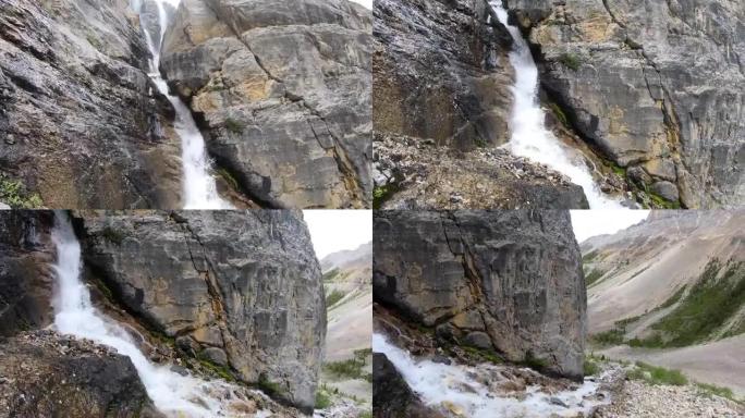 加拿大库特尼国家公园斯坦利冰川的瀑布