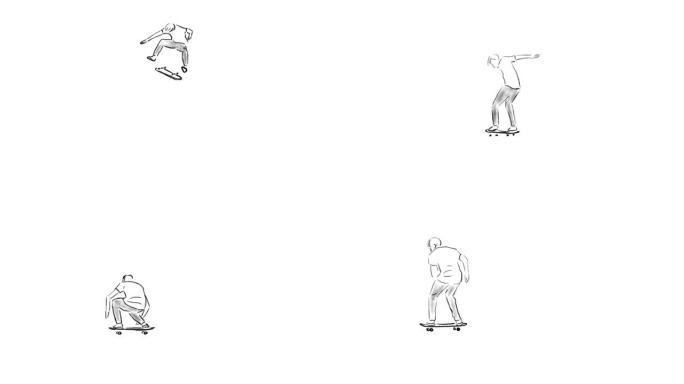 滑冰跳跃的动画