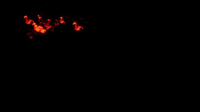 Inferno在屏幕中央爆发红色火火焰，由Alpha通道 (透明背景) QuickTime隔离，具有