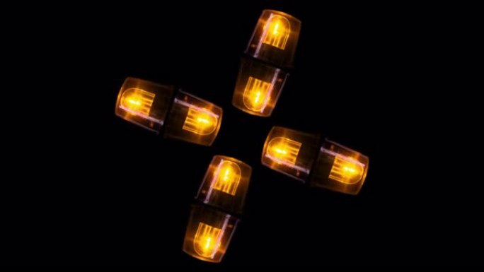 应急旋转镜信标灯闪光灯警报器灯4k回路