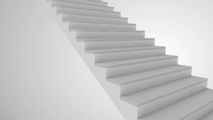 白色室内楼梯。抽象架构背景。业务增长、进步方式和前进成就理念。职业晋升、个人、业务发展。4k的3d动