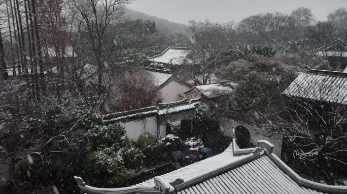 下雪天古镇素材