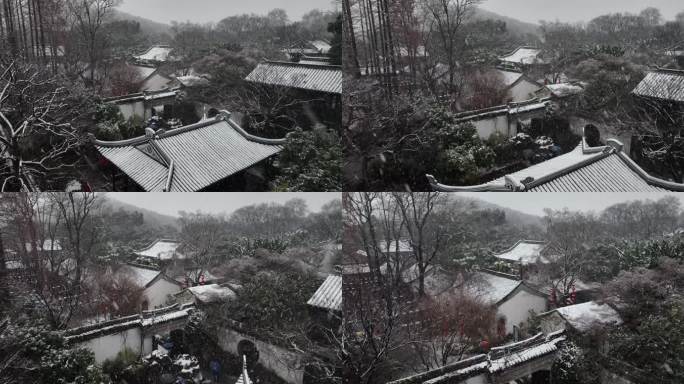 下雪天古镇素材