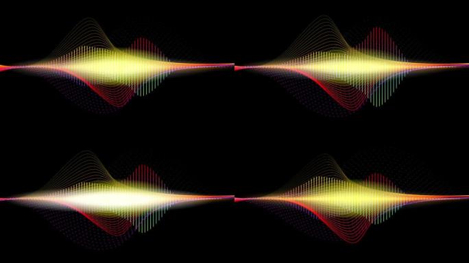 抽象声波节奏背景矢量插图。