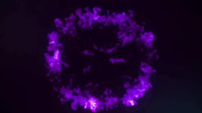 黑色背景上的紫光痕迹爆炸动画