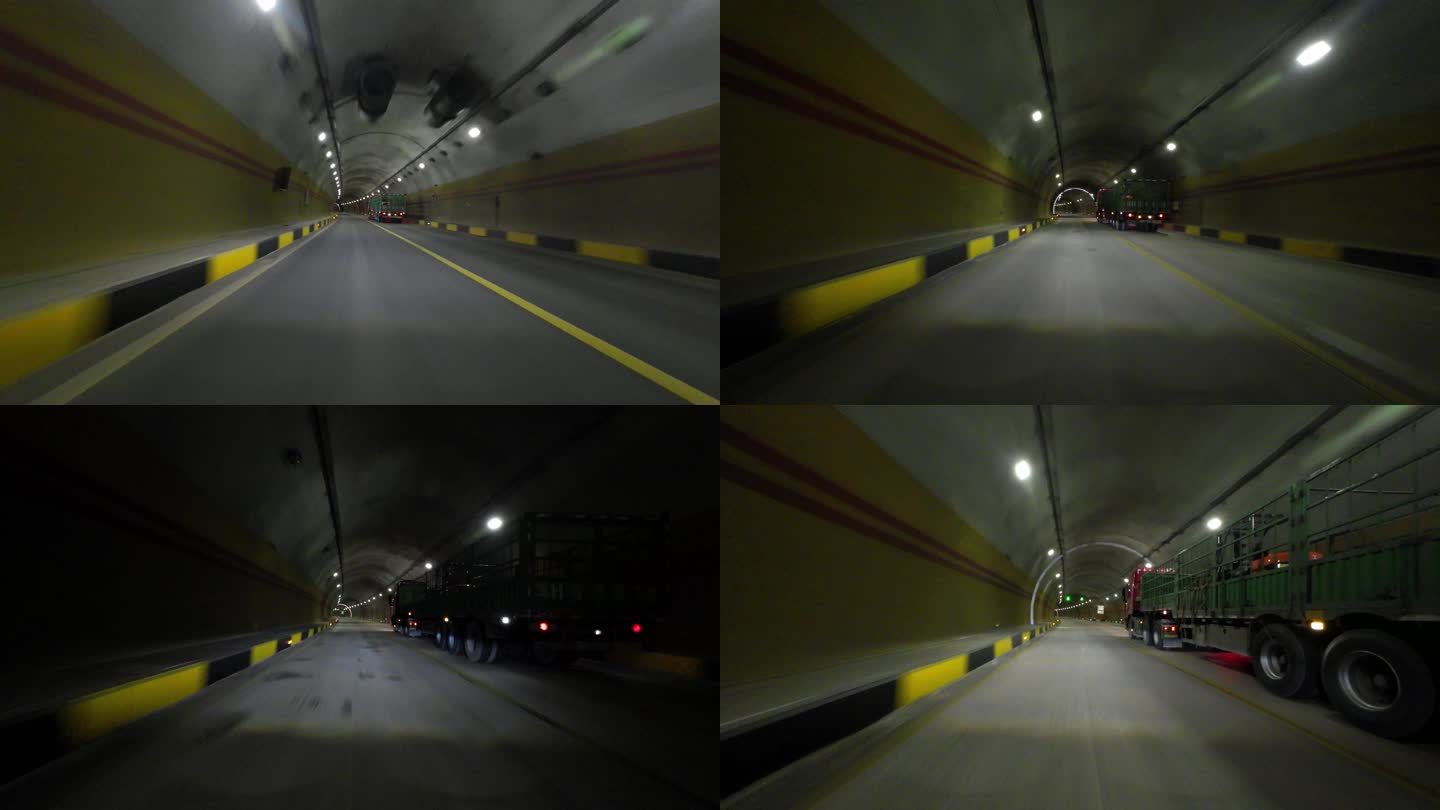 4K汽车行驶在隧道中  开车第一视角