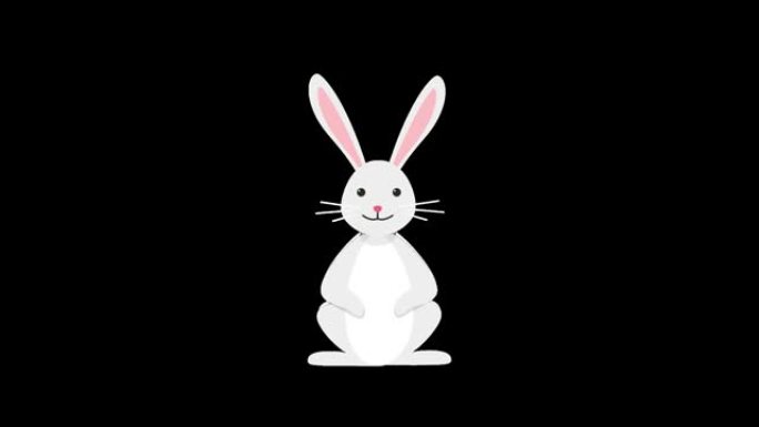 美丽可爱快乐的复活节兔子，跳跃兔子阿尔法频道