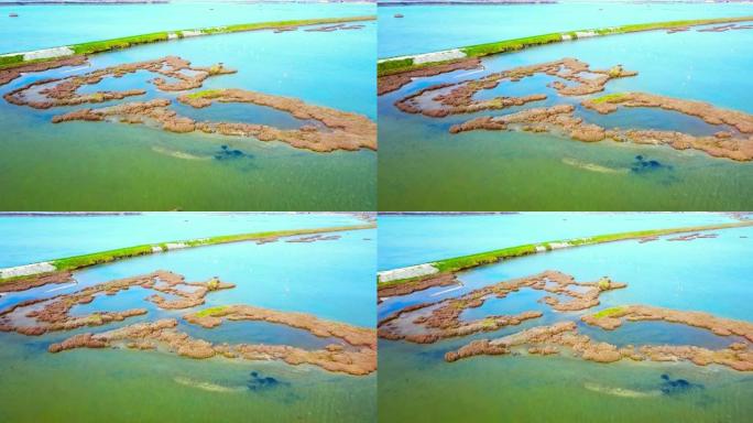 浅绿松石威尼斯泻湖与岛屿形成