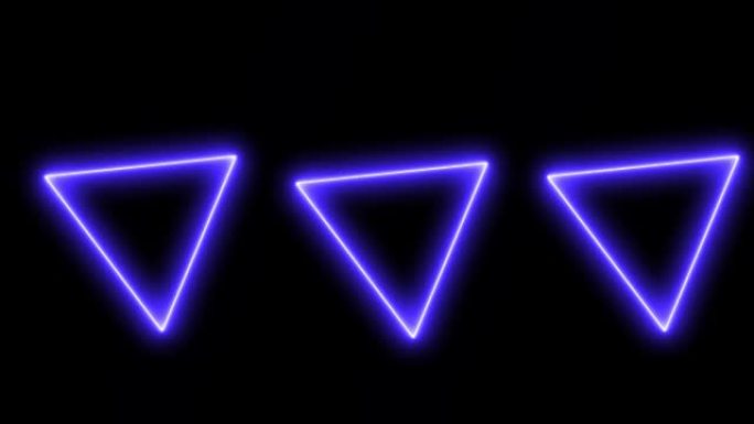 蓝色三角形霓虹灯发光动画运动图形