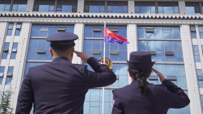 敬礼 爱国 军人 警察 部队 致敬 中国