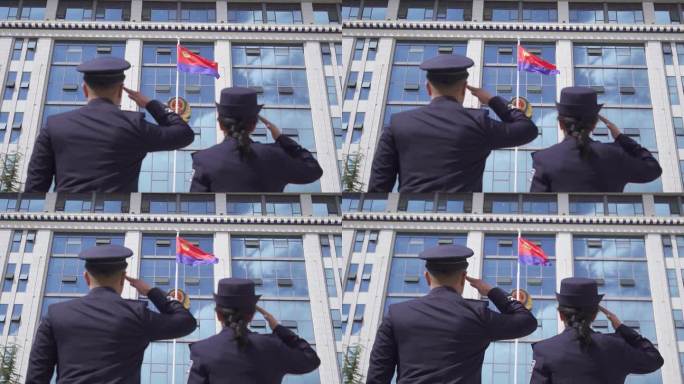 敬礼 爱国 军人 警察 部队 致敬 中国