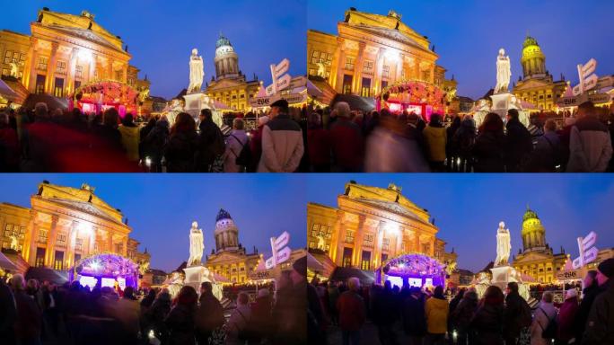 柏林宪兵圣诞市场的人群