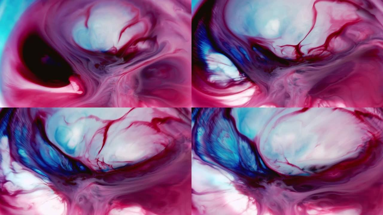 流体艺术滴膨胀彩色宇宙混沌漩涡抽象美丽纹理流动背景