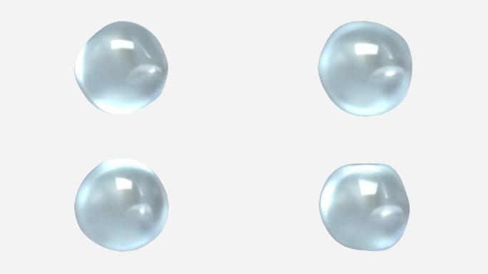 球波抽象透明浮动3d渲染