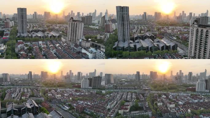 5K原素材-航拍黄浦区新天地社区城市景观