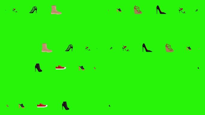 绿屏彩度关键平面设计元素女鞋动画