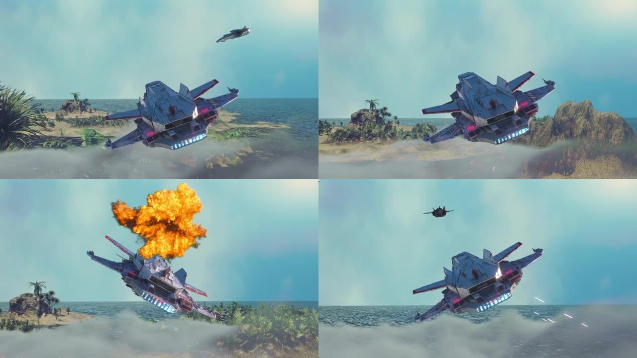 假视频游戏游戏飞行赛车飞碟太空船渲染3d太空战争