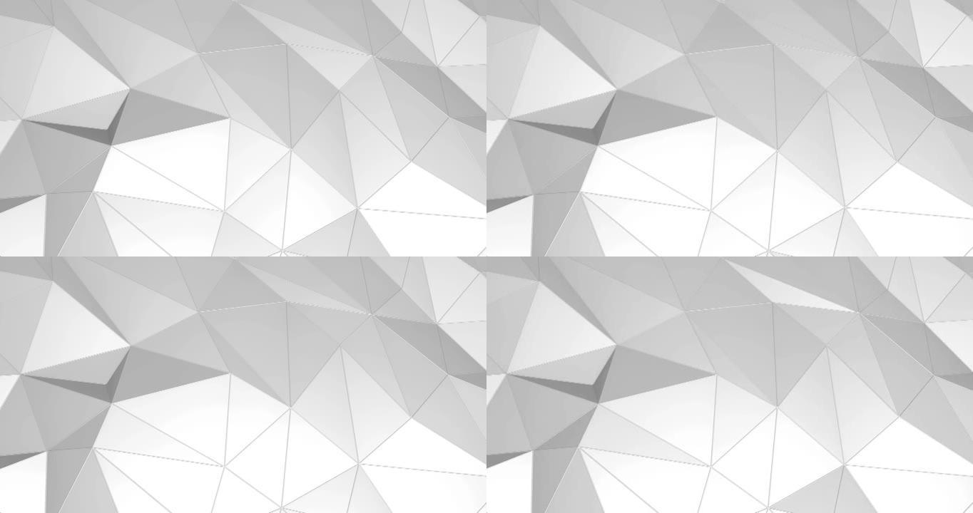 白色抽象无缝三角结晶背景4k动画