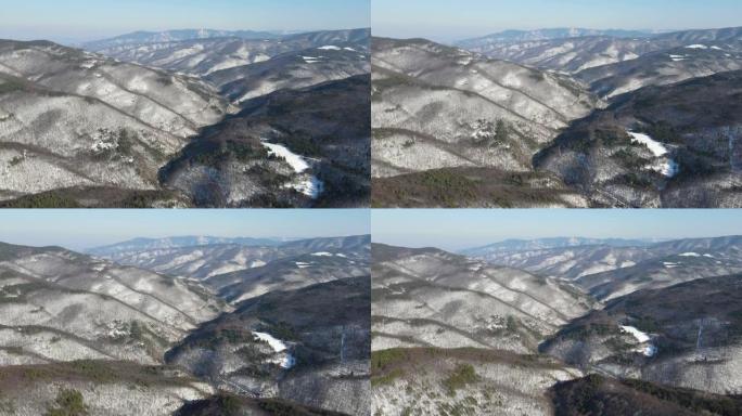 保加利亚Rhodopes山的Koprivkite地区的鸟瞰图