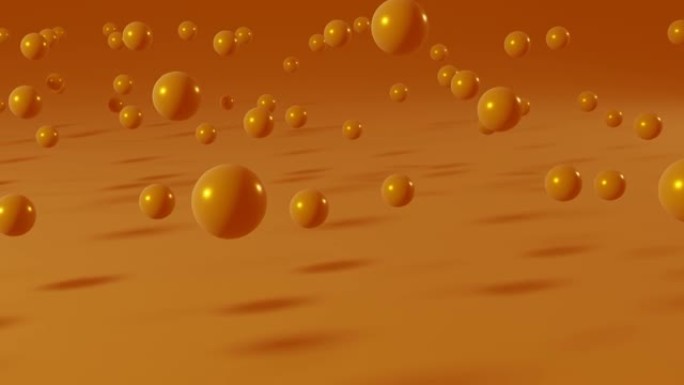 橙色背景上的橙色球。简单的运动图形无缝循环动画