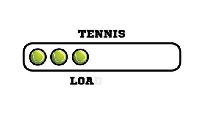 网球进度条。网球加载栏插图运动设计动画。带阿尔法哑光频道的4k运动视频动画