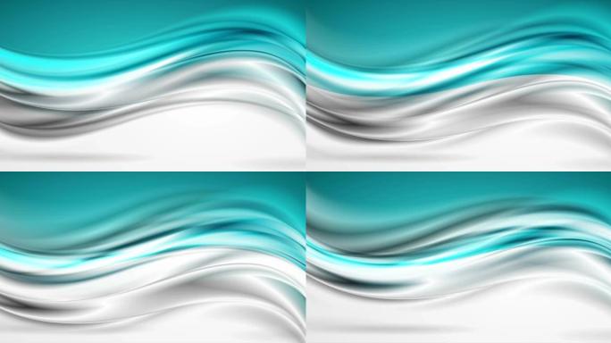 蓝灰色光泽平滑波抽象运动背景