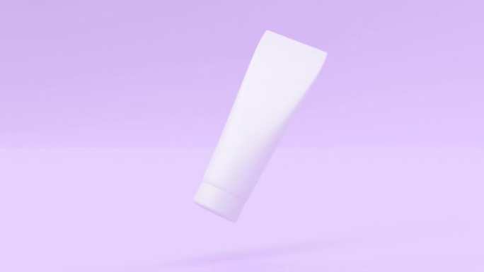 粉色背部3d渲染白色管霜模型医学概念护肤