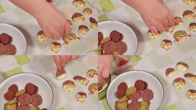白巧克力裹曲奇饼干制作甜品 (6)