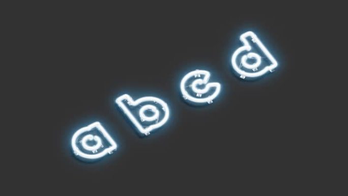 装饰性a b c d字母，破损的霓虹灯字体模型