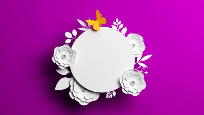 快乐的全国护士节概念，紫色背景上盛开的花朵