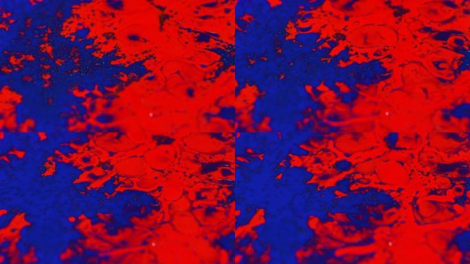 红色和蓝色液体艺术流动抽象