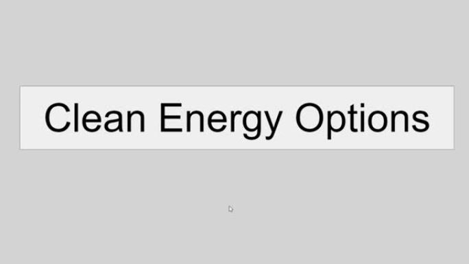 鼠标光标滑动并单击网页上的清洁能源选项。光标在线点击风、热、太阳能、波浪能选项的设备屏幕视图。互联网